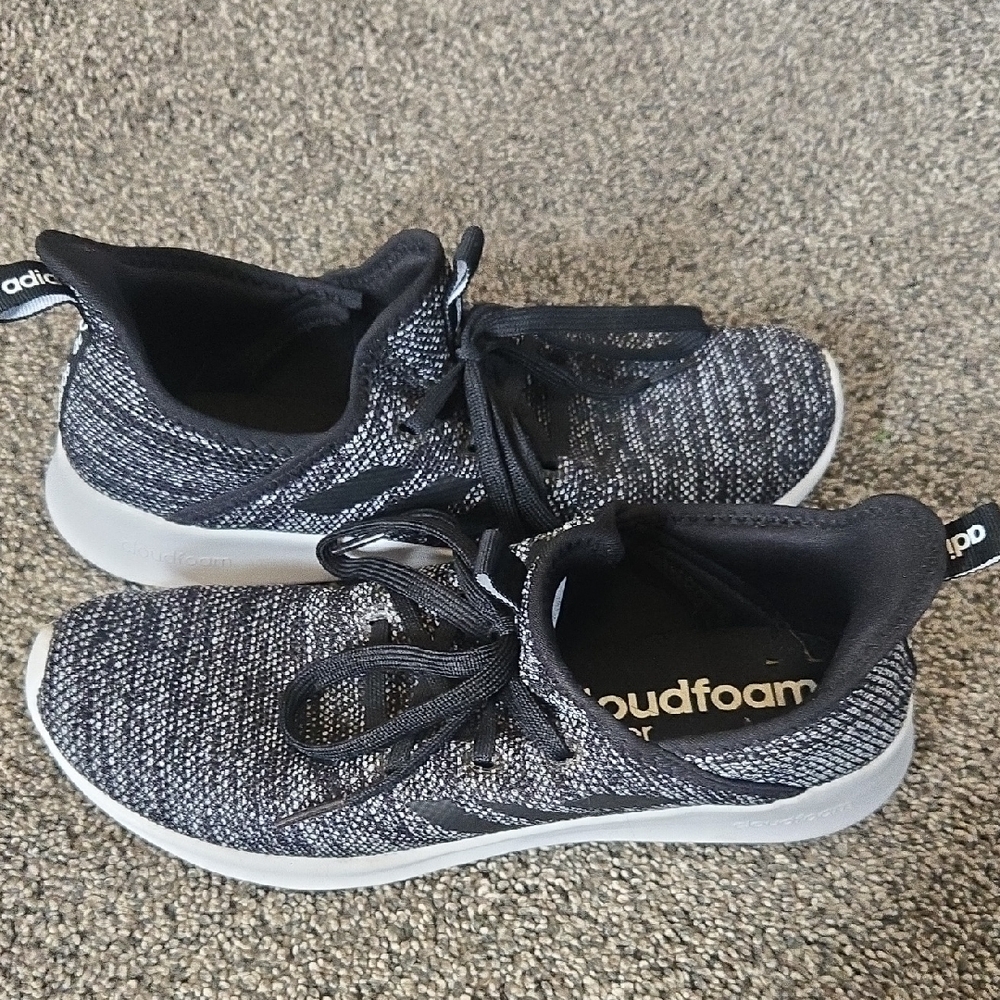 Adidas Cloudfoam Black and Gray Running Shoes